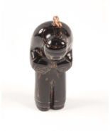 Vintage Ebony Carved Pendant Figural 1.5 Inches Tall - £16.92 GBP
