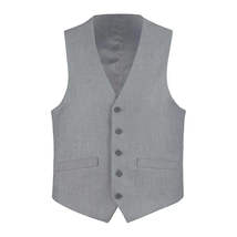 Men's Renoir Suit Vest V-neck Adjustable Strap 5Button 2Pockets 202-2 Lt Gray image 6