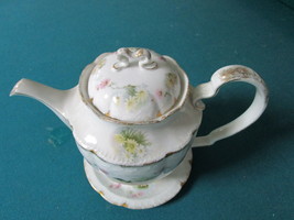 Rosenthal Bavaria &quot;Carmen&quot; pattern, teapot on a saucer flowers and gold ... - $123.75