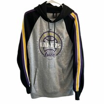 Los Angeles Lakers NBA Hoodie Small Purple &amp; Gold Stripes Down Sleeves R... - €26,39 EUR