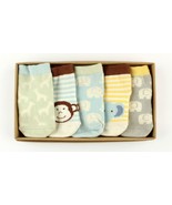 *Mudpie Baby 5 Pair Safari Flat Pack Socks Set 0-12 Months ~ - $12.62 CAD