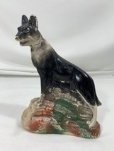 --Neat Vintage Chalk / Plaster BLACK DOG Carnival Prize 7.5&quot; x 2.5&quot; x 6&quot; - £10.96 GBP