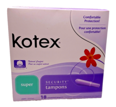 Kotex Security Tampons, Vintage 2004, Unscented, Super Strength, 18 count - $530.53 MXN