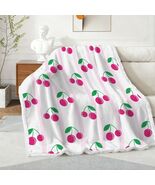 Cherry Double-Layer Flannel Sherpa Blanket 51" × 59" - $45.00