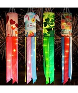 4pc LED Light Windsocks Valentine Easter St. Patrick Independence Day Ya... - $32.51 CAD