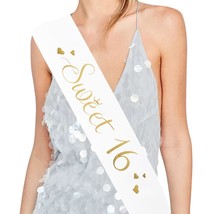 Sweet 16 Satin Sash -16 Birthday Sash 16 Birthday Gift Birthday Party Fa... - £11.94 GBP