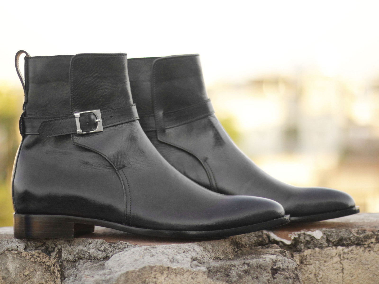 New Handmade Men's Black Leather Jodhpur Ankle Boots, Men Designer Fashion Boots