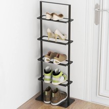 Gazitop Metal Shoe Stand, 5 Tier Vertical Shoe Rack, Narrow Shoe Rack Fo... - £50.97 GBP