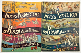 Lot of 2 Vintage EBAL BRAZIL BRAZILIAN History COLORING BOOKS 1965 UNCOL... - £31.23 GBP