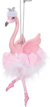 Kurt Adler Resin Flamingo Ballerina w/ Pink &amp; White Tutu Coastal Xmas Ornament - £11.67 GBP
