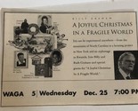 Billy Graham Special Tv Guide Print Ad A Joyful Christmas In A Fragile T... - $5.93