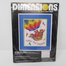 Dimensions No Count Cross Stitch Kit Up! Up! And Away! Teddy Bears in Ba... - £12.24 GBP