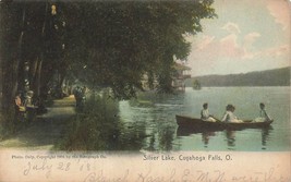 Cuyahoga Falls Oh~Silver LAKE-WOMEN Row BOAT~1908 Rotograph Tint Photo Postcard - £10.67 GBP