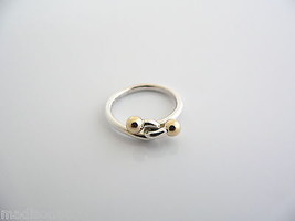 Tiffany &amp; Co Silver 18K Gold Love Knot Infinity Ring Band Sz 5.25 Gift Classic - £232.75 GBP