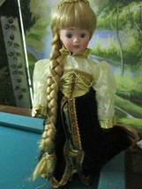 House Of Lloyd England Rapunzel Doll 15&quot; New In Box Velvet And Gold - £83.00 GBP