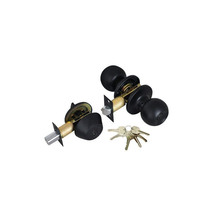 Premier Lock ED07 Black Entry Door Knob Combo Lock Set w/ Deadbolt 6 KW1 - £27.13 GBP