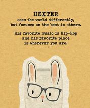 Bunny w/Glasses Pet Planter Adopt Dexter Plant Parent Buddies Ceramic Drainage image 4