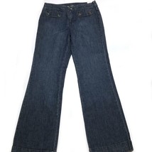 Vintage Tommy Hilfiger Women&#39;s Mid Rise Jeans Size 4 Wide Leg Box Logo NOS - £45.22 GBP