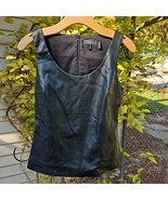 Theory Bedford Faux Leather Shell Womens S Black Scoop Neck Lightweight ... - €36,00 EUR