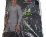 Fruit of the Loom Shirt Men&#39;s XL Extra Large Black Thermal Waffle HENLEY... - $9.85
