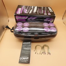Conair Xtreme Instant Heat Hot Rollers 12 Flocked Curlers Super Jumbo 12 Clips - $29.95