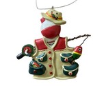 Midwest Ornament Fish Fear Me Bobber with Vest and Hat Fishing Christmas... - £8.89 GBP