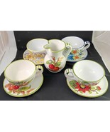 9 Piece Doni Italy 4 Mugs + Saucers Plus Pitcher, Numbered Art Pottery C... - $155.00