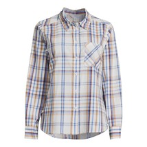 Time &amp; Tru Women&#39;s Long Sleeve Plaid Button Front Flannel Shirt Size Small 4-6 - £7.09 GBP