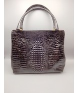 Retta Wolff Vintage Croc Embossed Leather Bag-Made in Italy Dark Brown D... - $119.31 CAD