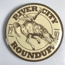 1992 River City Roundup RCR Omaha Pinback Button Pin Rodeo Admission - £3.80 GBP