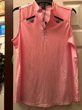 NWT Ladies Jamie Sadock CUPID PINK Sleeveless Golf Shirt - size L $89 - £37.79 GBP