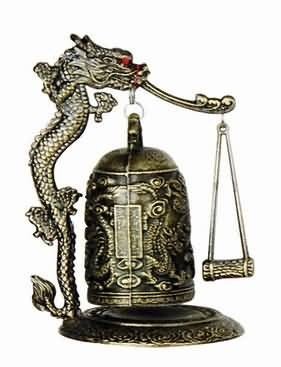 Zen Art Brass Feng Shui Desktop Dragon Windbell