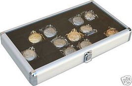 2 Pocket Watch Display Case Storage Box with 8 compartment glass top - $105.95