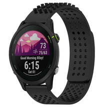 For Garmin Forerunner 255 22mm Holes Breathable 3D Dots Silicone Watch Band(Blac - £3.15 GBP
