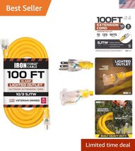 100 Foot Lighted Outdoor Extension Cord - 10/3 SJTW Yellow 10 Gauge Exte... - $245.00