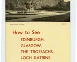 1935 Thos Cook Edinburgh Glasgow The Trossachs Loch Latrine Loch Lomond ... - $47.52
