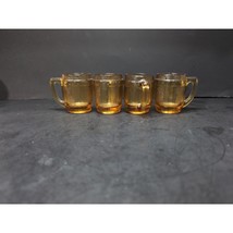 Amber Beer Barrel Mini Shot Glass Set Of 4, Vintage Bar Mug, Toothpick H... - $27.15 CAD