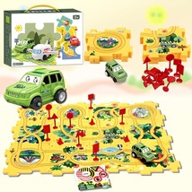 2023 New 25Pcs Children&#39;S Puzzle Track Car Game Set, Diy Assembly Electr... - $32.99