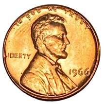 1966 (P) BU / UNC Lincoln Memorial Cent US Coin Penny - £0.87 GBP