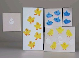 Vintage 1980s Sandylion Ducklings Bluebirds Chicks Fuzzy Sticker Designs... - $37.62