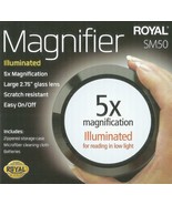 GLASS 5X MAGNIFIER LOUPE w 3 LED Lights illuminated LARGE 2 3/4&quot; Lens RO... - $96.33 CAD