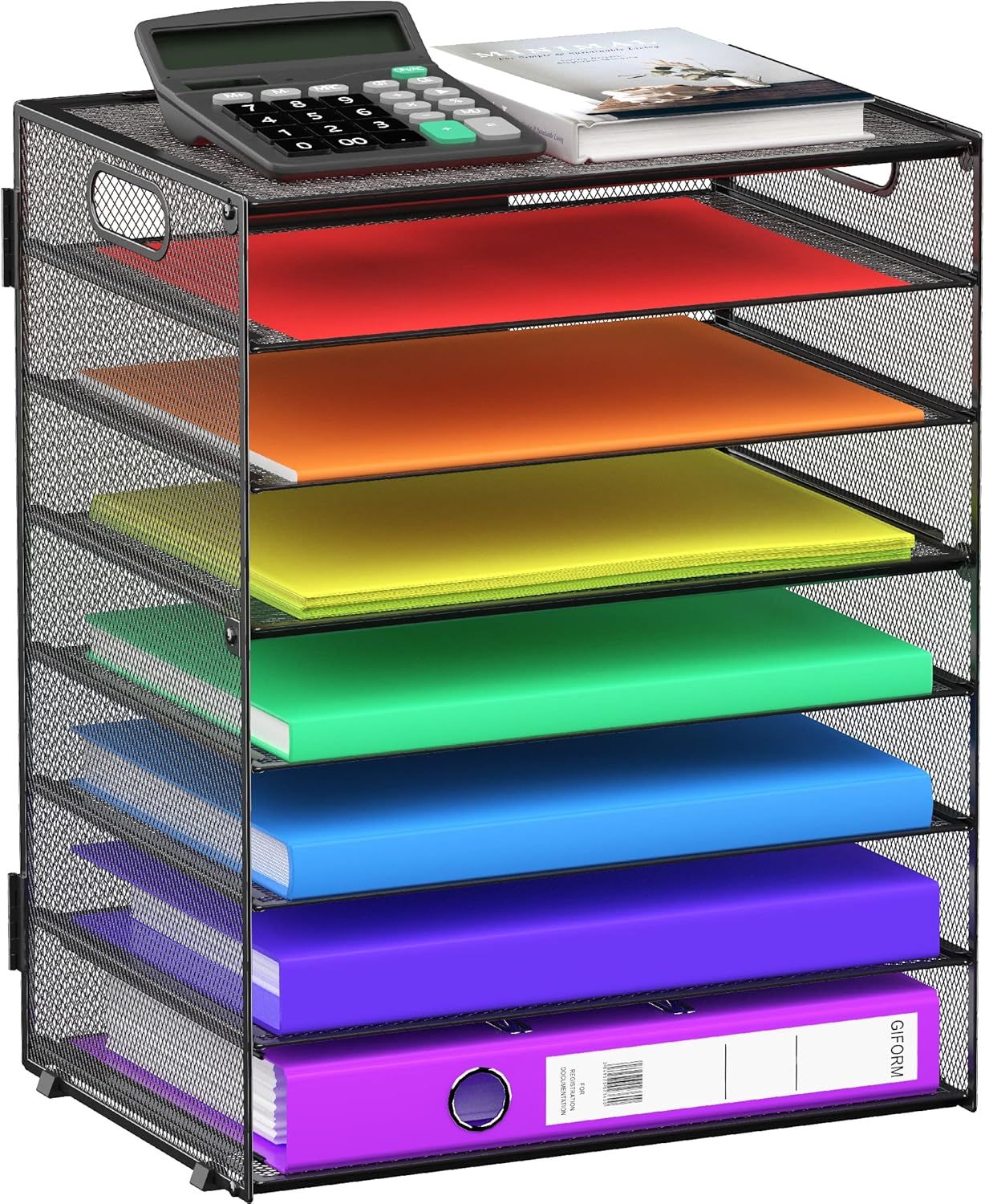 Goldorcle 8 Tier Paper Letter Tray Organizer, Mesh Desk File Holder Storage - $38.96