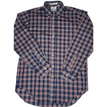 Vintage Woolrich Shirt Mens Size Medium Blue Red Plaid Button Down Long ... - $13.30 CAD