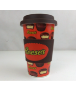 Galerie Ceramic Reeses Peanut Butter Cup Travel Coffee Mug With Lid &amp; Grip - $12.86