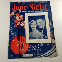 June Night Sheet Music Heller and Riley photo Fox Trot by Baer and Friend 1924 - £5.57 GBP