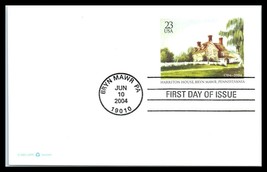  2004 US FDC Postal Card - Harriton House, Bryn Mawr, Pennsylvania J4 - £2.17 GBP