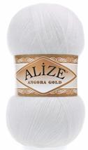 20% Wool 80% Acrylic Soft Yarn Alize Angora Gold Thread Crochet Lace Hand Knitti - £23.65 GBP