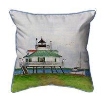 Betsy Drake Hopper Strait Lighthouse Extra Large 22 X 22 Indoor Outdoor Pillow - £55.85 GBP