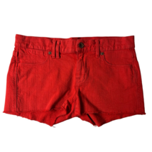 Madewell Womens Cut Off Jean Shorts Red Stretch Frayed Pockets Low Rise 25 - £19.07 GBP