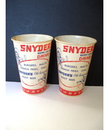 Two (2) Vintage Snyder&#39;s Serv-Ur-Self Drive-In Waxed Paper Cups - Las Vegas - $14.99